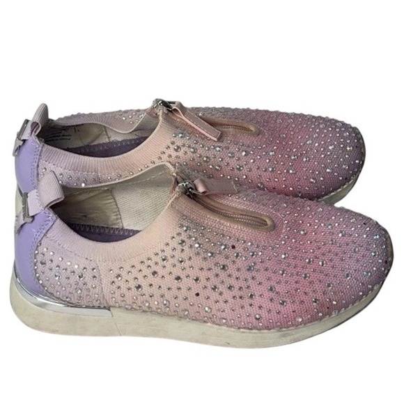 Reaction Kenneth Cole Cameron Zip Sneaker Rhinestone Ombre Pink Purple Sz 9 - Picture 3 of 7